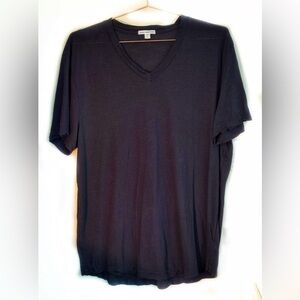 James Perse Black V-Neck Tee, 4